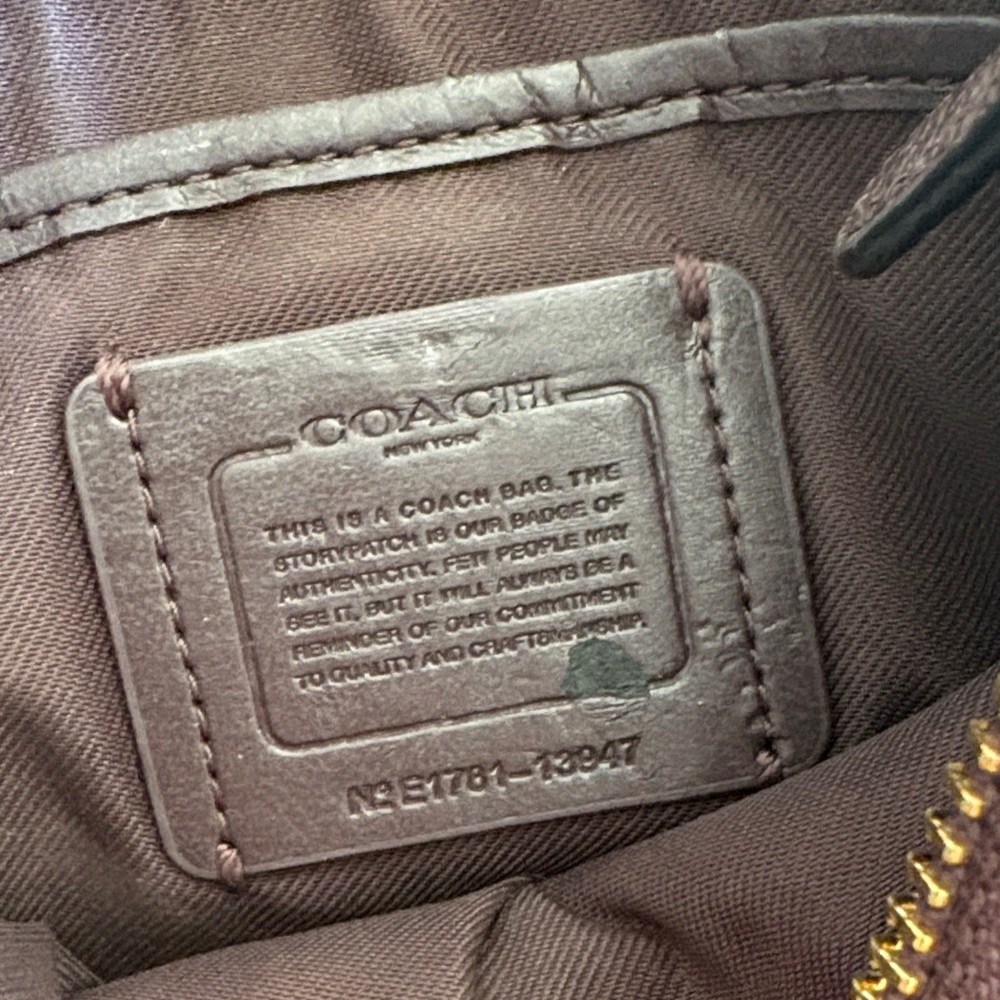 Coach Dark Brown Leather Shoulder Bag with Gold Chain - Picture 4 of 8